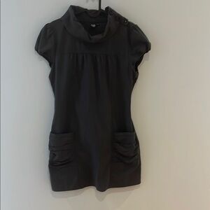 Simons Charcoal Black Stripes Mini Dress